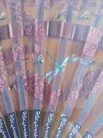 Handwaaier - Libellen - parelmoer, zijde, hout en glas - En