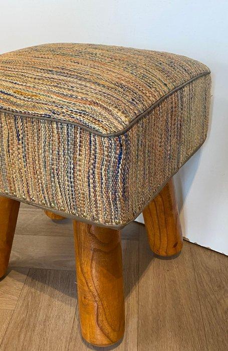 Afghaan Poef Kelim - Poef - Hout, Wol, Antiek en Kunst, Kunst | Designobjecten