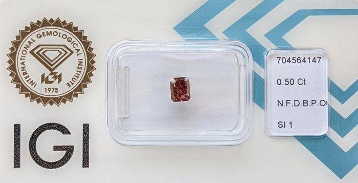 1 pcs Diamant (Natuurlijk gekleurd) - 0.50 ct - Rechthoek -, Handtassen en Accessoires, Edelstenen