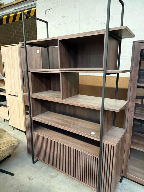 Sparta boekenkast, dark almond, Huis en Inrichting, Kasten | Boekenkasten, Nieuw, Metaal, Overige materialen
