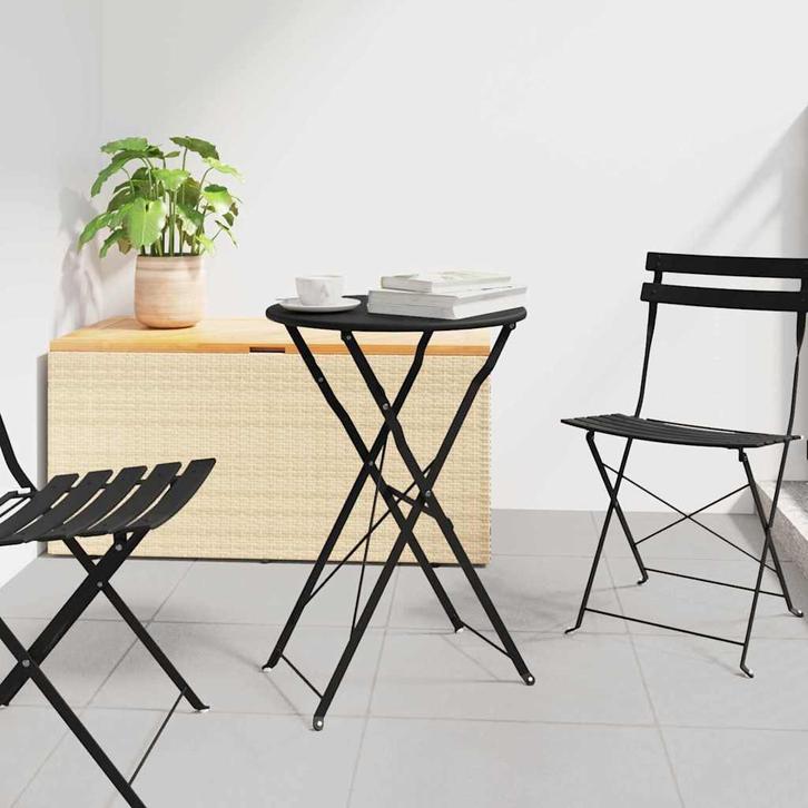 vidaXL Bistrotafel Antraciet Ø50x71 cm Poedergecoat staal, Tuin en Terras, Tuintafels, Nieuw, Verzenden