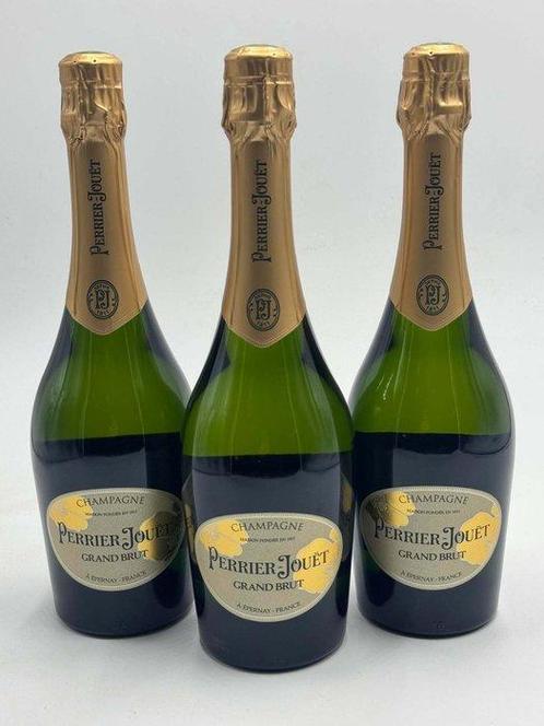 Perrier-Jouët, Grand Brut - Champagne - 3 Fles (0,75 liter), Verzamelen, Wijnen