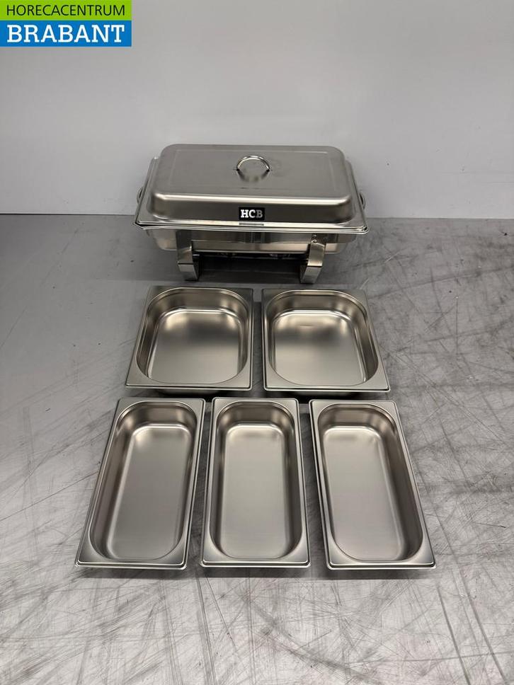 RVS HCB Chafing dish set 1 x 1/1, 2 x 1/2 en 3 x 1/3 GN, Articles professionnels, Horeca | Équipement de cuisine, Enlèvement ou Envoi