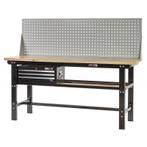 Werkbank zwart 200 cm met hardhouten blad + gereedschapskist, Doe-het-zelf en Bouw, Ophalen of Verzenden, Nieuw