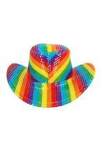 Cowboyhoed Regenboog Pailletten Strepen Pride Gekleurd Cowbo, Ophalen of Verzenden