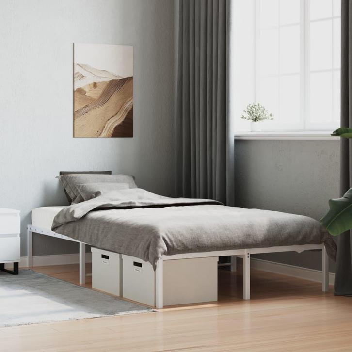 vidaXL Bedframe metaal wit 120x200 cm, Huis en Inrichting, Slaapkamer | Bedden, Nieuw, Verzenden