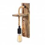 Landelijke wandlamp E27 fitting - Hout en Touw | Zagreb, Huis en Inrichting, Lampen | Wandlampen, Nieuw, Hout, Verzenden