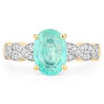 Ring - 14 karaat Geel goud - 1.98ct. tw. Smaragd - Diamant -, Handtassen en Accessoires, Ringen, Nieuw