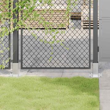 vidaXL Spokkels vierkant 4 st gegalvaniseerd staal, Tuin en Terras, Palen, Balken en Planken, Verzenden, Nieuw