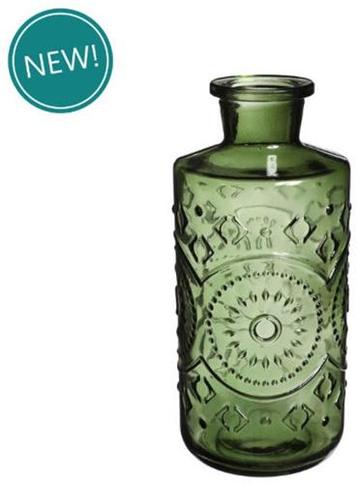 Gekleurde glazen fles berlin dark groen ook geschikt als beschikbaar voor biedingen