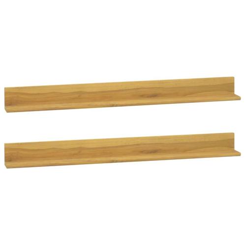 vidaXL Wandschappen 2 st 110x10x10 cm massief teakhout, Huis en Inrichting, Kasten | Wandmeubels, Nieuw, Verzenden
