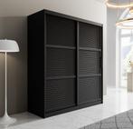 Kledingkast 180cm zwart Schuifdeuren - Garderobekast, Verzenden, Nieuw