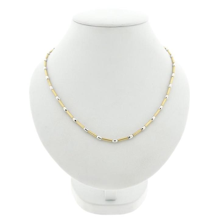 Midas bicolor gouden staafjes schakelketting, Handtassen en Accessoires, Kettingen, Overige kleuren, Gebruikt, Goud, Ophalen of Verzenden