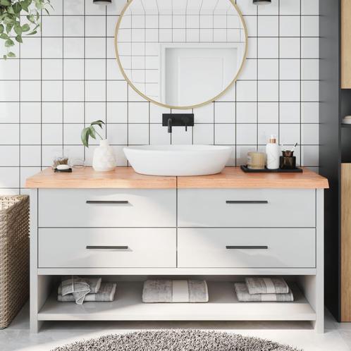 vidaXL Wastafelblad 160x50x(2-6) cm behandeld massief hout, Huis en Inrichting, Keuken | Keukenelementen, Nieuw, Verzenden