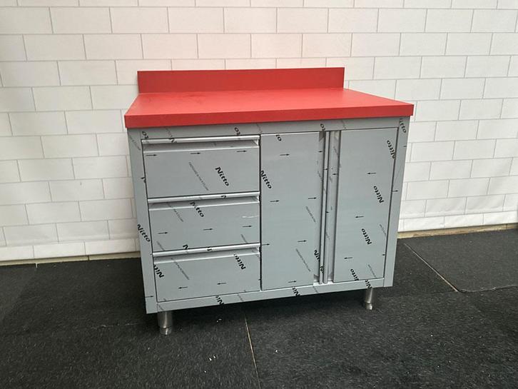 Elfinox Snijtafel met 3 lades en 2 draaideuren | 100 CM, Zakelijke goederen, Horeca | Keukenapparatuur, Ophalen of Verzenden