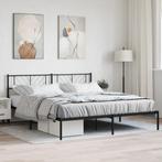 vidaXL Bedframe met hoofdbord metaal zwart 180x200 cm, Huis en Inrichting, Verzenden, Nieuw