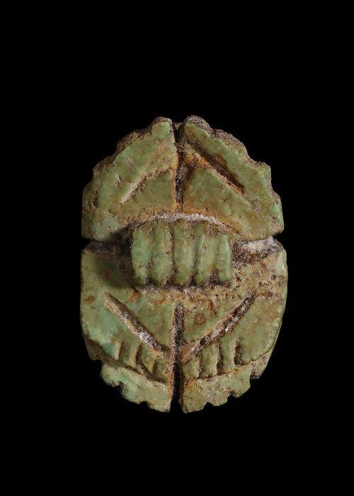 Oude Egypte, late periode Groene faïence Grote, Antiek en Kunst, Antiek | Overige Antiek