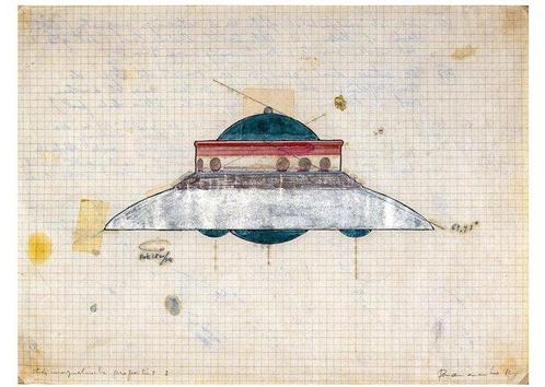 Panamarenko - Studie magnetische proporties (1982), Antiek en Kunst, Kunst | Tekeningen en Fotografie