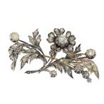 Vintage antique Victorian anno 1840, Flower branch - Broche, Handtassen en Accessoires, Antieke sieraden