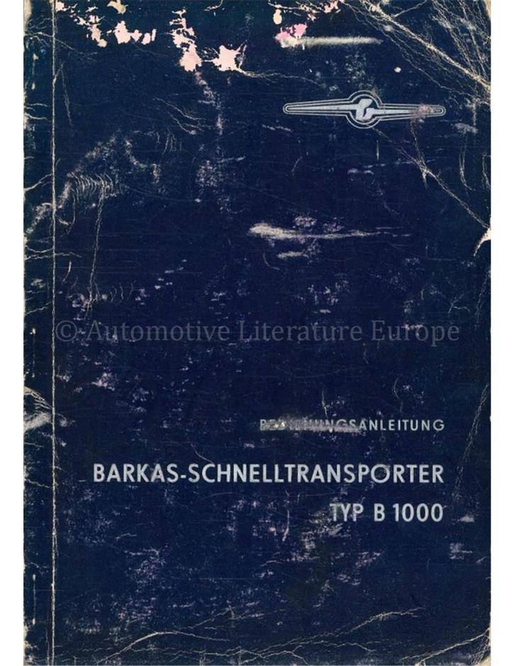 1963 BARKAS SCHNELLTRANSPORTER INSTRUCTIEBOEKJE DUITS, Auto diversen, Handleidingen en Instructieboekjes