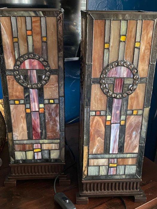 Tafellamp (2) - Glas-in-lood, Antiquités & Art, Curiosités & Brocante