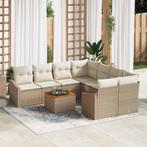 vidaXL Tuinbank Set 9 pcs Beige, wit, Verzenden, Nieuw