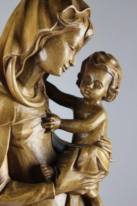 Val Gardena - sculptuur, Maria met Kind - 90 cm - Hout, Antiek en Kunst, Kunst | Niet-Westerse kunst