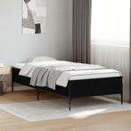 vidaXL Bedframe bewerkt hout en metaal zwart 90x200 cm, Huis en Inrichting, Slaapkamer | Bedden, Verzenden, Nieuw