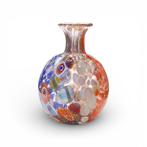 Vaas - Zilveren blad, gekleurde vlekken en murrine -