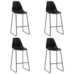 vidaXL Chaises de bar lot de 4 noir plastique, Maison & Meubles, Verzenden, Neuf