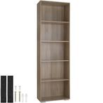 tectake Boekenrek Lexi 5 vakken 60x30x190cm - Licht hout, ei, Huis en Inrichting, Verzenden, Nieuw