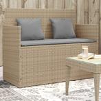vidaXL Tuinbank met kussens poly rattan beige, Tuin en Terras, Verzenden, Nieuw