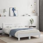 vidaXL Bedframe met hoofdeinde bewerkt hout wit 120x190 cm, Verzenden, Nieuw