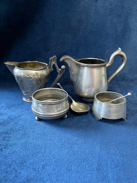 Koffie- en theeservies - .875 (84 Zolotniki) zilver, Antiek en Kunst, Antiek | Zilver en Goud