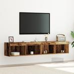 vidaXL TV Wandkasten met LED-verlichting 2 stuks Oud Hout, Verzenden, Nieuw