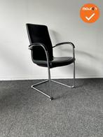 Kusch & Co Ona Plaza - Vergaderstoel Zwart Leer - Slede Onde, Vergader- of Presentatieruimte, Ophalen of Verzenden, Gebruikt, Stoel