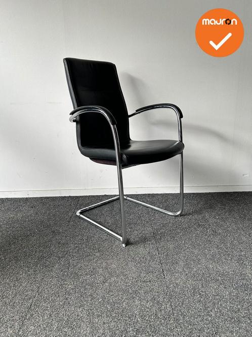 Kusch & Co Ona Plaza - Vergaderstoel Zwart Leer - Slede Onde, Zakelijke goederen, Kantoor en Winkelinrichting | Kantoormeubilair en Inrichting