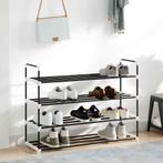 vidaXL Schoenenrek met 4 schappen metaal en kunststof zwart, Verzenden, Nieuw