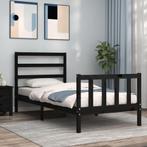 vidaXL Cadre de lit avec tête de lit noir petit simple, Maison & Meubles, Chambre à coucher | Lits, Neuf, Verzenden