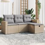 vidaXL Salon de jardin avec coussins 4pcs mÃ©lange beige, Verzenden, Salons de jardin