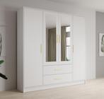 Meubella | Kledingkast wit 201x202x40 Garderobekast