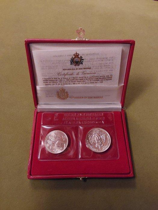 San Marino. 500, 1000 Lire 1993 (Zonder minimumprijs), Postzegels en Munten, Munten | Europa | Niet-Euromunten