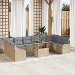 vidaXL Tuinbank Set met kussen 11 pcs Beige Poly rattan, Tuin en Terras, Verzenden, Nieuw