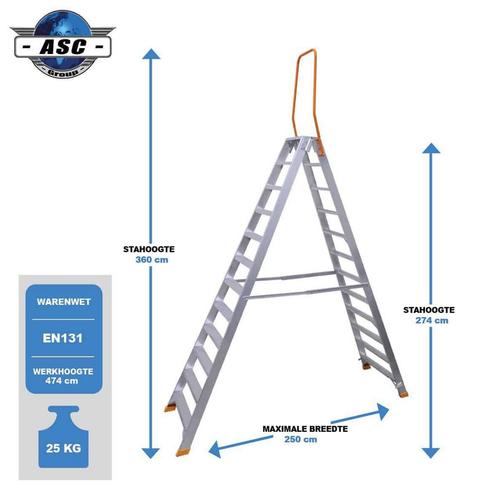 VGS Dubbele trap, Doe-het-zelf en Bouw, Ladders en Trappen, Trap, Nieuw, Verzenden