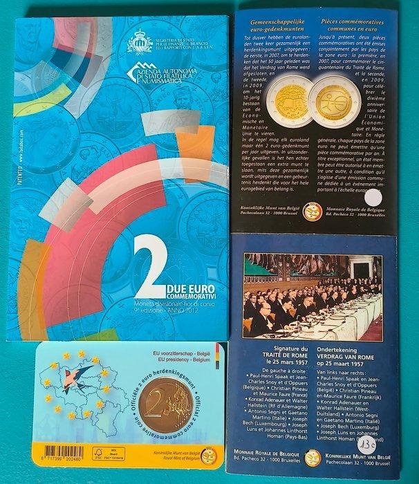 San Marino, België. 2 Euro 2007 /2009/2012/2024 (Zonder, Postzegels en Munten, Munten | Europa | Euromunten