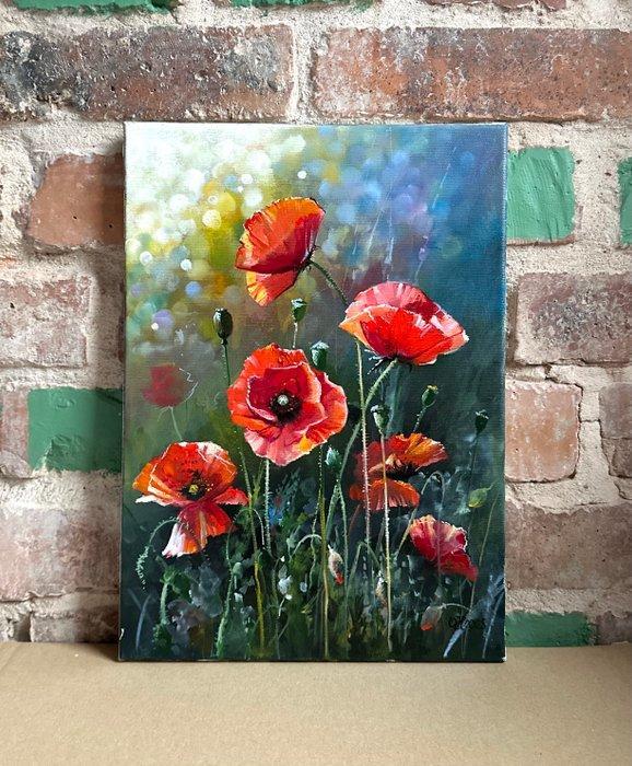 Alexander Nakonechny (1971) - Poppies, Antiquités & Art, Art | Peinture | Classique