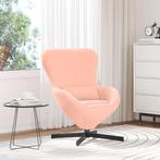 vidaXL Eivormige stoel Roze Middel Polyester, Huis en Inrichting, Verzenden, Nieuw