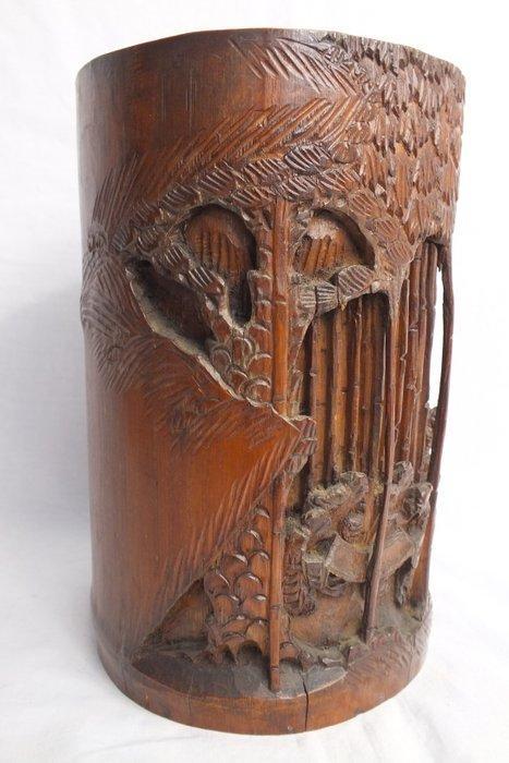 Pot - Bambou - Pot à pinceaux., Antiek en Kunst, Antiek | Overige Antiek