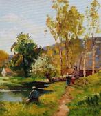 Edouard Cortès (1882-1969), Suiveur de - Pêcheur en bord de, Antiquités & Art