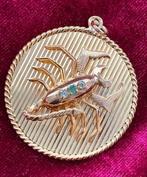 Medaillon - 18 karaat Geel goud Smaragd - Diamant